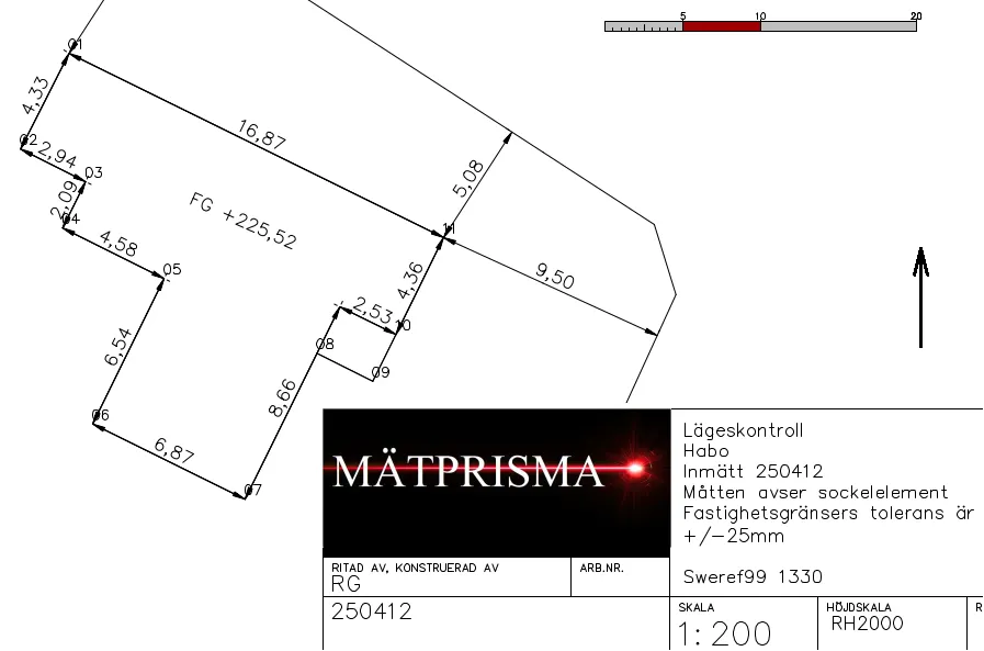 lägeskontroll ritning med logga - Mätprisma