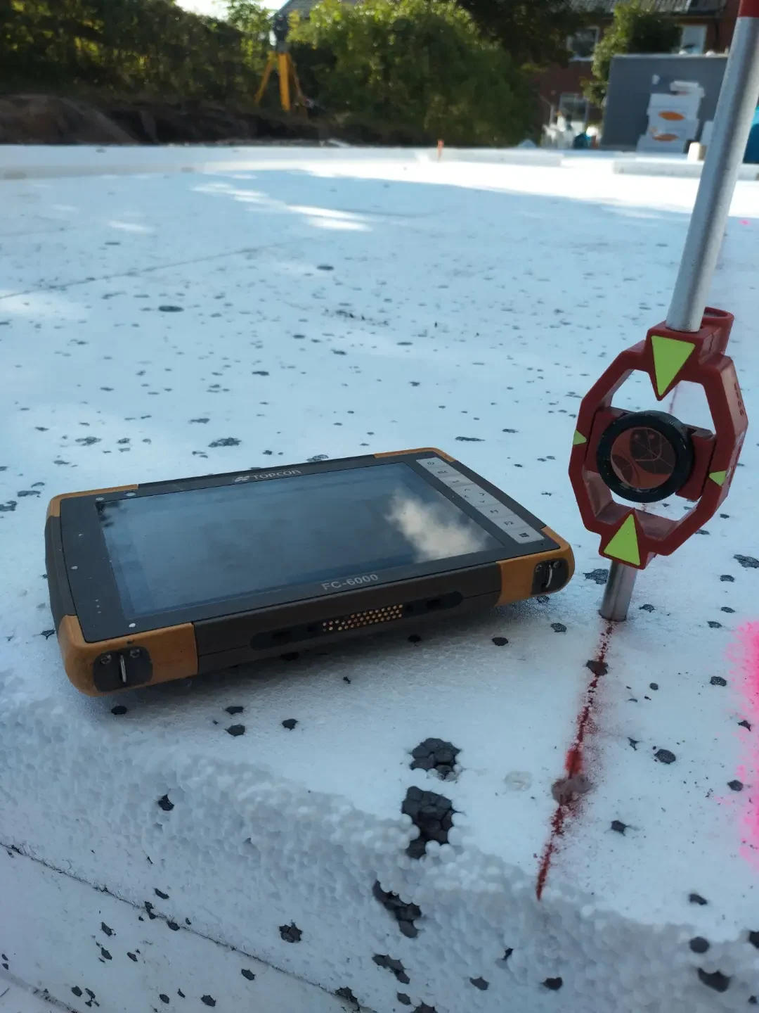 Utsättning av innerväggar på ett husprojekt i Habo.